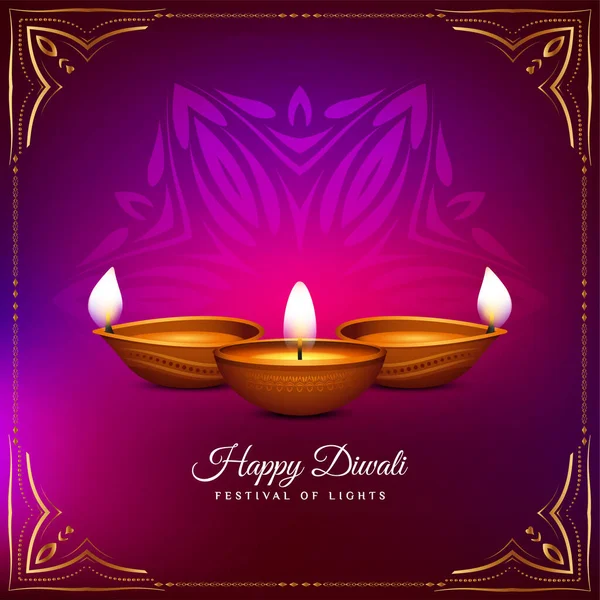 Stylish Glossy Happy Diwali Festival Greeting Background Vector — Stock Vector