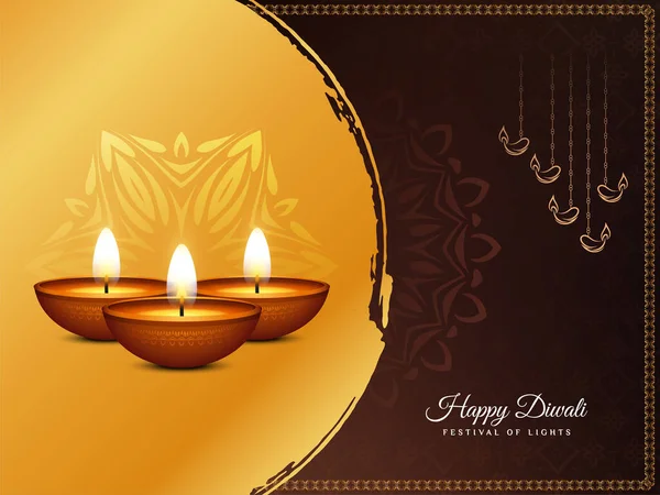 Religiöse Happy Diwali Indisches Festival Hintergrundvektor — Stockvektor