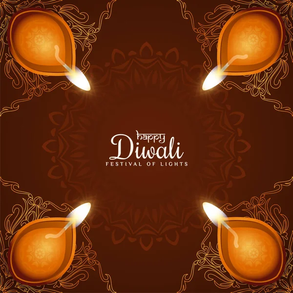 Happy Diwali Traditional Festival Celebration Background Vector — Stock Vector
