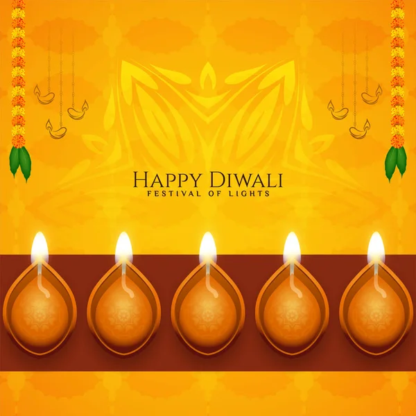 Religious Festival Happy Diwali Stylish Greeting Background Vector — Stock Vector