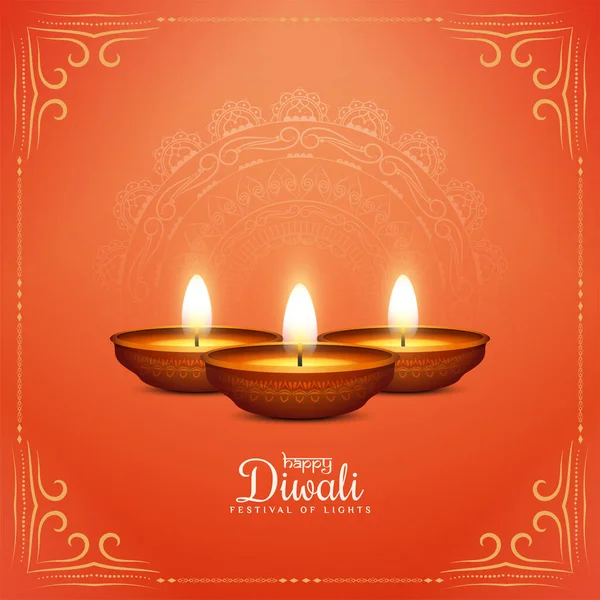 Ilustración Feliz Festival Diwali Fondo Elegante Con Lámparas Vector — Archivo Imágenes Vectoriales