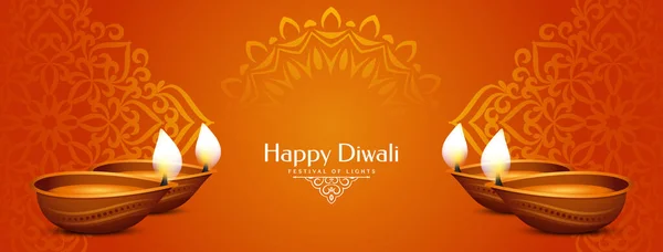 Happy Diwali Festival Artistic Decorative Banner Vector — Stock Vector