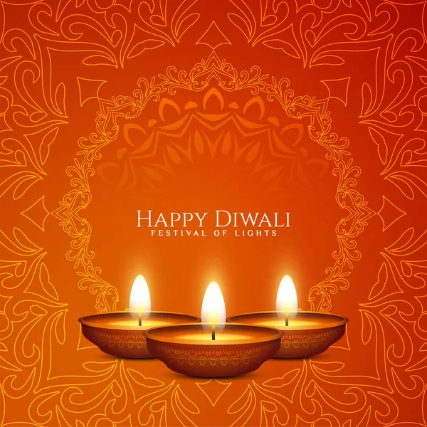 Abstract Ethnic Happy Diwali Festival Greeting Background Vector — Stock Vector