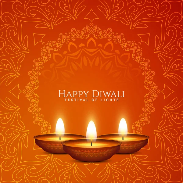 Abstract Etnisch Happy Diwali Festival Begroeting Achtergrond Vector — Stockvector