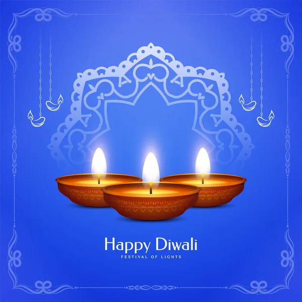 Happy Diwali Παραδοσιακό Φεστιβάλ Υπόβαθρο Σχεδιασμό — Διανυσματικό Αρχείο