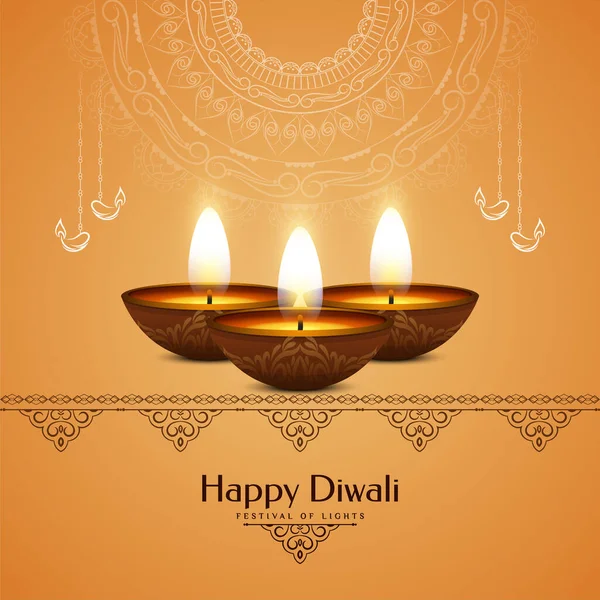 Illustratie Van Happy Diwali Festival Achtergrond Met Lampen Vector — Stockvector