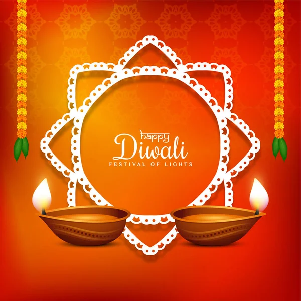 Feliz Festival Indio Diwali Vector Fondo Cultural — Archivo Imágenes Vectoriales