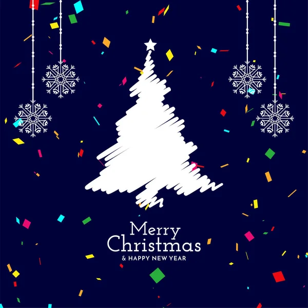 Merry Christmas Festival Colorful Confetti Background Vector — Stock Vector