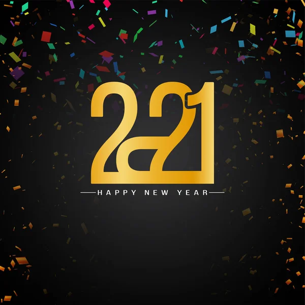 Šťastný Nový Rok 2021 Barevné Konfety Pozadí Vektor — Stockový vektor
