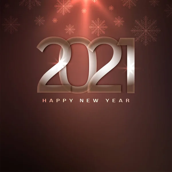 Happy New Year 2021 Stylish Brown Background Vector — Stock Vector