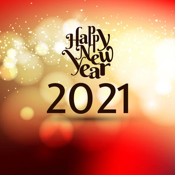 Bonne Année 2021 Brillant Bokeh Salutation Fond Vecteur — Image vectorielle