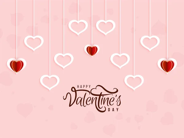 Glücklicher Valentinstag Einfacher Hintergrundvektor — Stockvektor