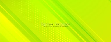 Yumuşak yeşil çizgili modern tasarım geometrik bayrak vektörü