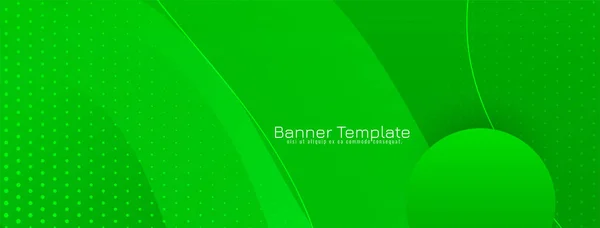 Abstrato Estilo Onda Design Moderno Verde Banner Vetor — Vetor de Stock