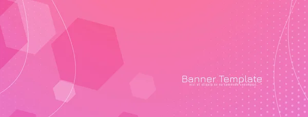 Růžová Barva Šestiúhelníkové Tvary Geometrický Banner Design Vektor — Stockový vektor