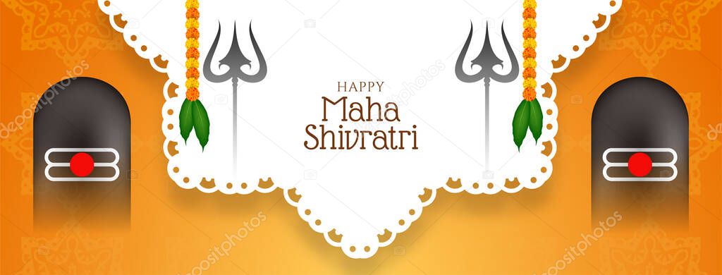 Beautiful Maha shivratri traditional festival banner design vector