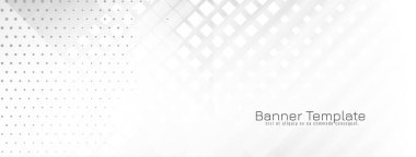 Parlak geometrik beyaz modern bayrak tasarım vektörü