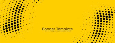 Modern yarım ton tasarımı sarı pankart şablon vektörü