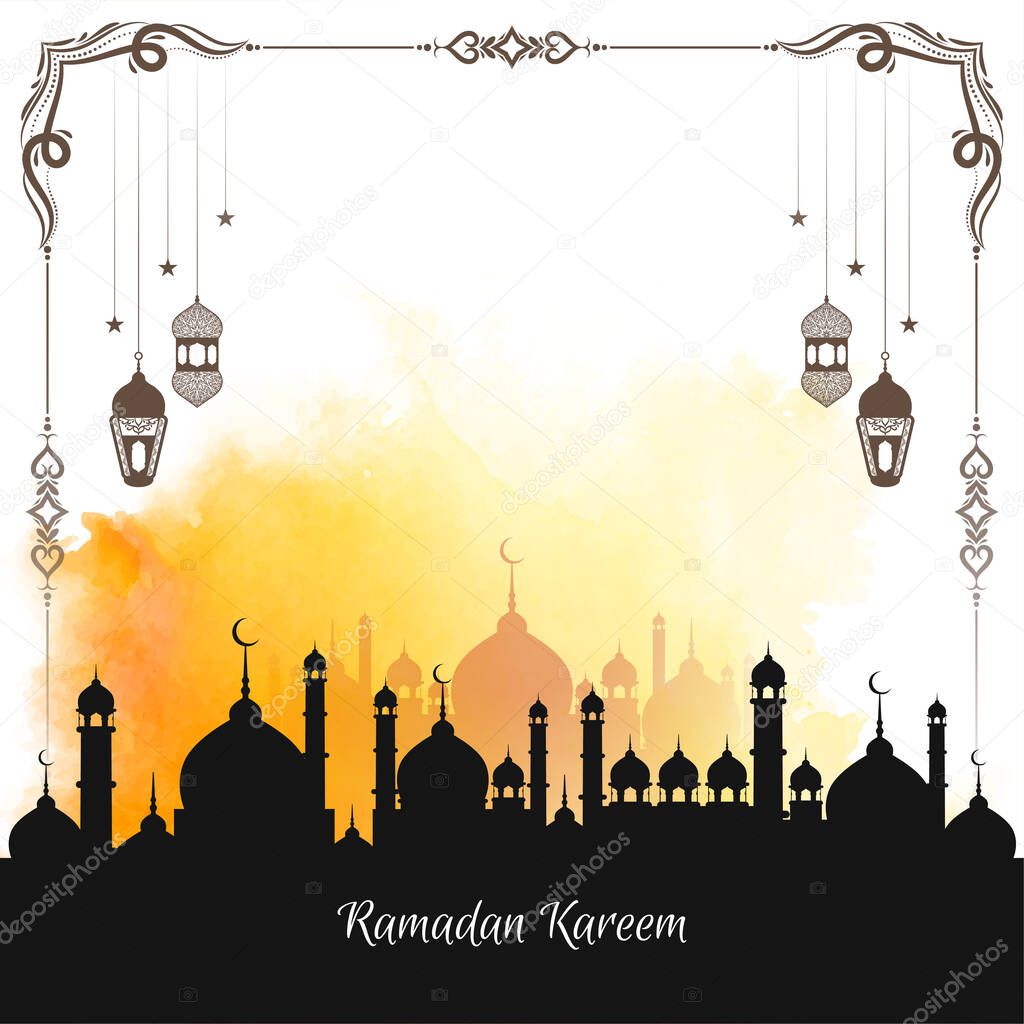 Religious Islamic Ramadan Kareem festival background design vector