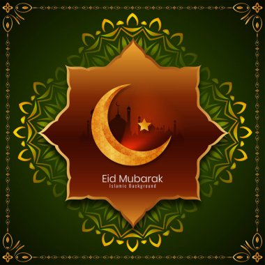 Güzel altın hilal bayram arka plan vektörü