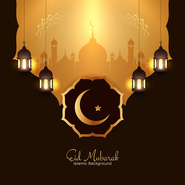 Cultural Eid Mubarak Festival Islamic Mosque Background Vector Royalty Free Stock Illustrations