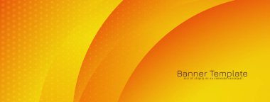 Modern sarı renk dalgası tarzı pankart tasarım vektörü