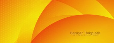 Modern sarı renk dalgası tarzı pankart tasarım vektörü