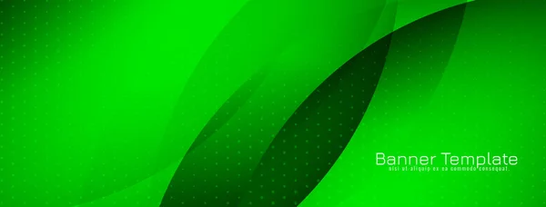 Glänzend Grüne Farbe Moderner Welle Stil Banner Design Vektor — Stockvektor