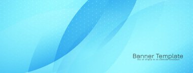 Modern stil mavi dalga tarzı pankart tasarım vektörü