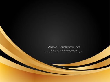 Abstract golden wave design on black background vector