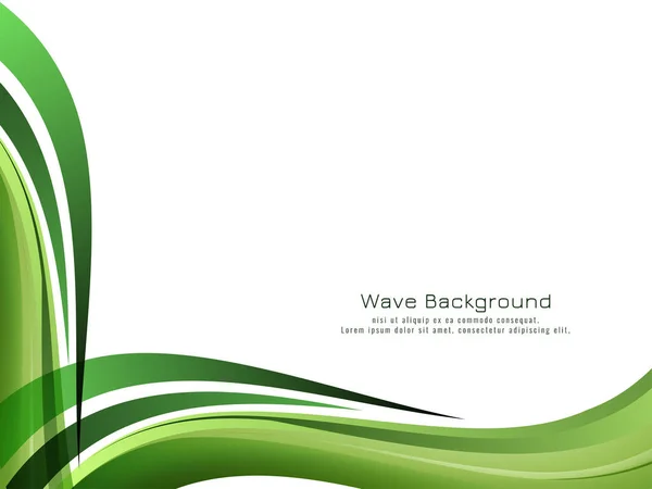 Abstrakte Moderne Grüne Welle Design Hintergrundvektor — Stockvektor