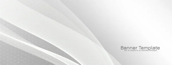 Moderno Estilo Onda Gris Estilo Banner Diseño Vector — Vector de stock