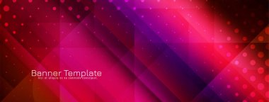 Modern renkli geometrik biçim pankart tasarım şablonu vektörü