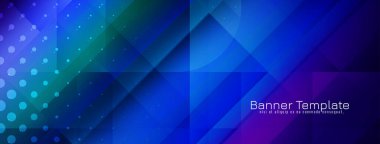 Modern renkli geometrik biçim pankart tasarım şablonu vektörü