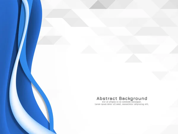 Design Décoratif Vague Bleue Sur Fond Mosaïque Vecteur — Image vectorielle