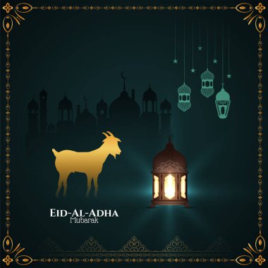 Tarz sahibi dini bayram El Adha Mübarek İslami arka plan vektörü