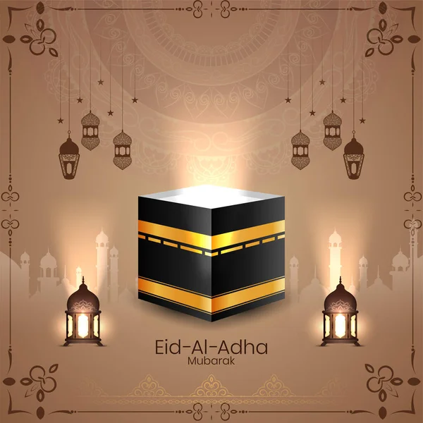 Belle Fête Islamique Aïd Adha Moubarak Fond Vecteur — Image vectorielle