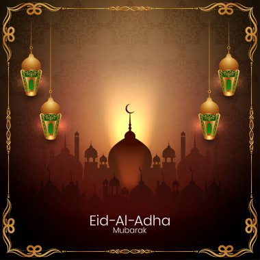 İslam Festivali El Adha Mübarek 'in cami vektörü geçmişi