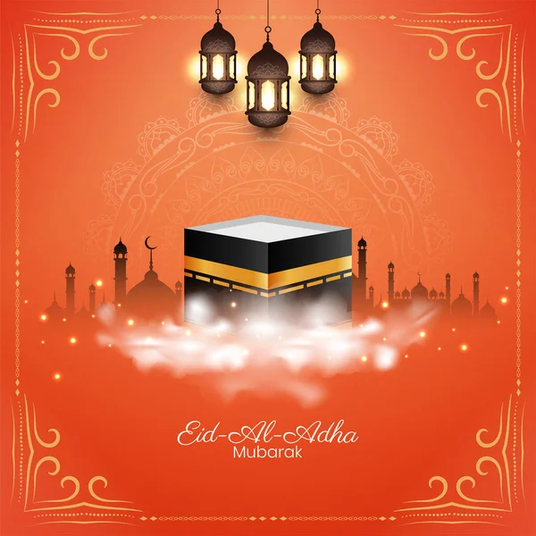 Stijlvolle Islamitische Eid Adha Mubarak Achtergrond Ontwerp Vector — Stockvector