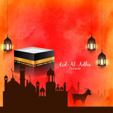 Zarif Kurban Bayramı Mübarek kültür festivali suluboya arka plan vektörü