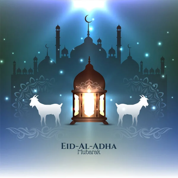 Fête Religieuse Islamique Traditionnelle Aïd Adha Moubarak Vecteur Fond — Image vectorielle