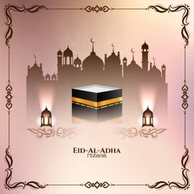 Yumuşak renkte Kurban Bayramı Mübarek geleneksel İslami arkaplan vektörü