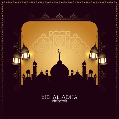 Kurban Bayramı Mübarek dini festival camii arka plan vektörü