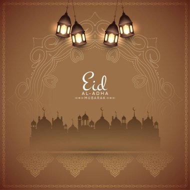 İslam Festivali Kurban Bayramı klasik kahverengi arka plan vektörü