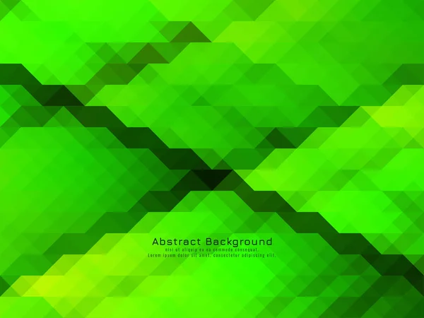 Modern Green Color Triangular Mosaic Pattern Geometric Background Vector — Stock Vector