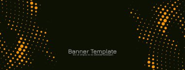 Soyut sarı yarım ton tasarım pankart şablon vektörü