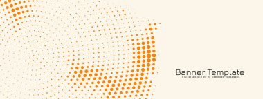 Dekoratif turuncu yarım ton tasarım pankart şablon vektörü