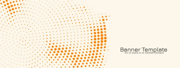 Dekorativ Orange Halvton Design Banner Mall Vektor — Stock vektor