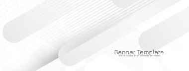 Modern geometrik gri ve beyaz mozaik sancak vektörü