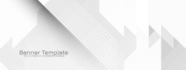 Modern geometrik gri ve beyaz mozaik sancak vektörü